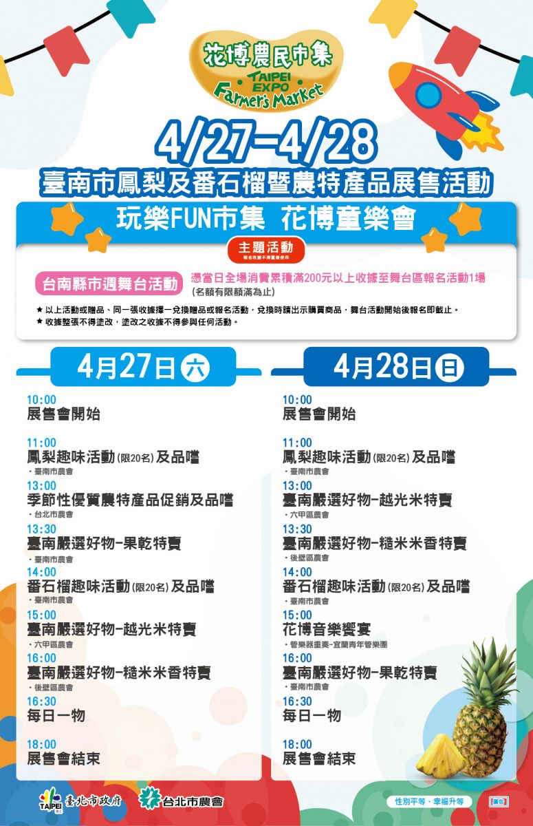 4/27-4/28 臺南市鳳梨及番石榴暨農特產品展售活動