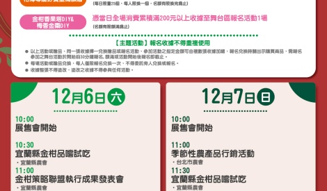 12/6-12/7 宜蘭縣黃金柑暨農特產品展售活動